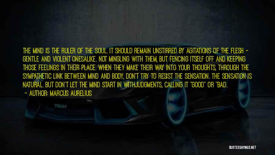 Marcus Aurelius Quotes: The Mind Is The Ruler Of The Soul. It Should Remain Unstirred By Agitations Of The Flesh - Gentle And