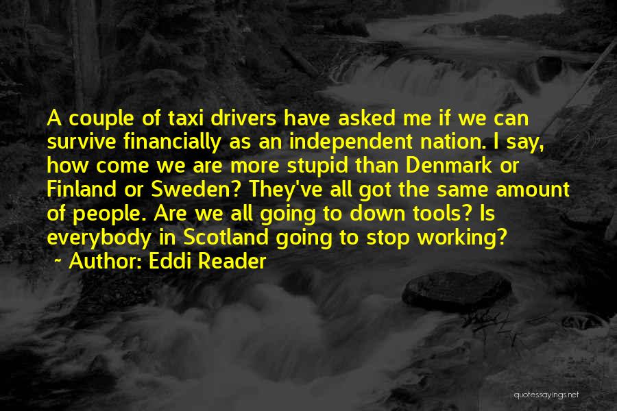 Eddi Reader Quotes: A Couple Of Taxi Drivers Have Asked Me If We Can Survive Financially As An Independent Nation. I Say, How