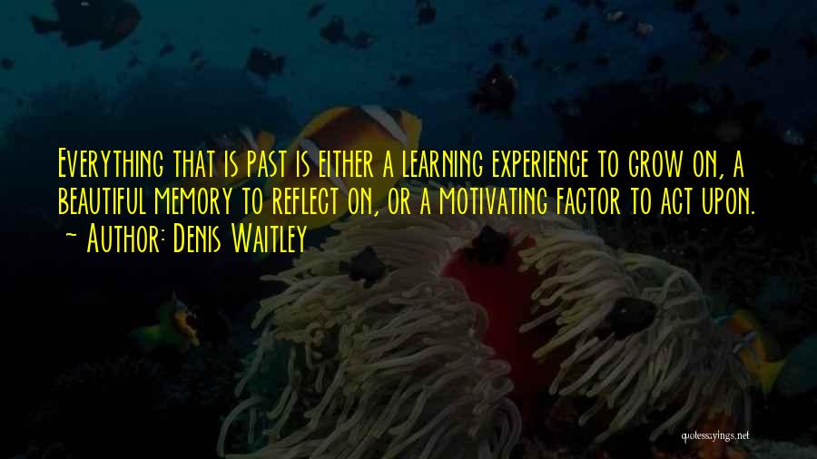 Denis Waitley Quotes: Everything That Is Past Is Either A Learning Experience To Grow On, A Beautiful Memory To Reflect On, Or A