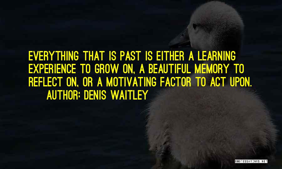 Denis Waitley Quotes: Everything That Is Past Is Either A Learning Experience To Grow On, A Beautiful Memory To Reflect On, Or A