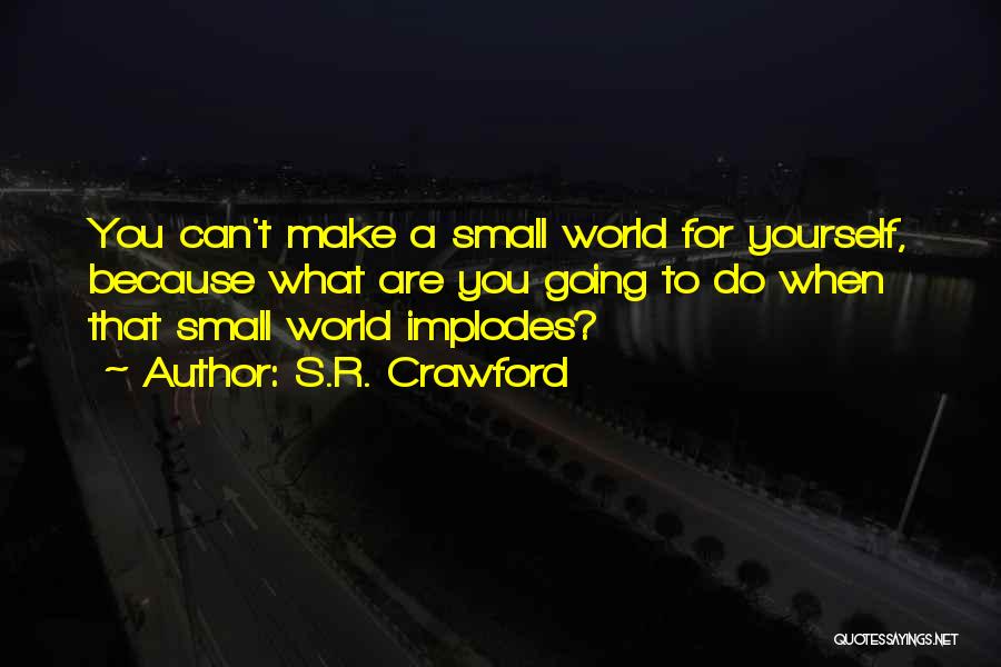 S.R. Crawford Quotes: You Can't Make A Small World For Yourself, Because What Are You Going To Do When That Small World Implodes?