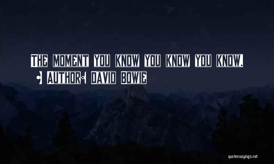 David Bowie Quotes: The Moment You Know You Know You Know.