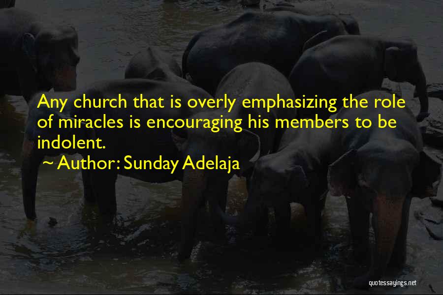 Sunday Adelaja Quotes: Any Church That Is Overly Emphasizing The Role Of Miracles Is Encouraging His Members To Be Indolent.