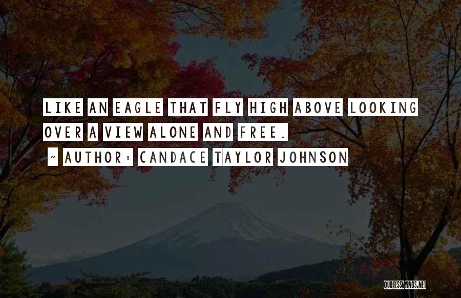 Candace Taylor Johnson Quotes: Like An Eagle That Fly High Above Looking Over A View Alone And Free.