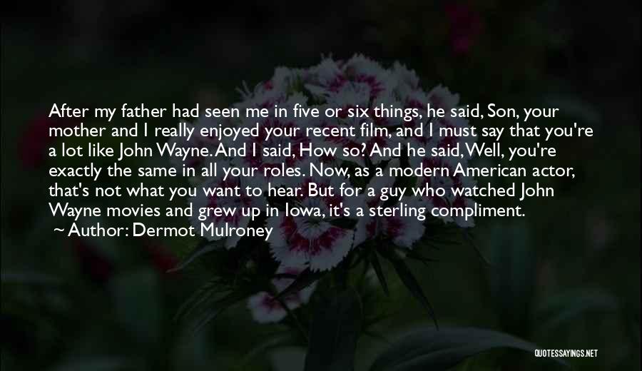 Dermot Mulroney Quotes: After My Father Had Seen Me In Five Or Six Things, He Said, Son, Your Mother And I Really Enjoyed