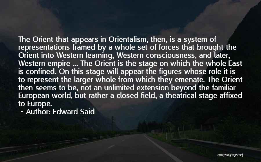 Edward Said Quotes: The Orient That Appears In Orientalism, Then, Is A System Of Representations Framed By A Whole Set Of Forces That