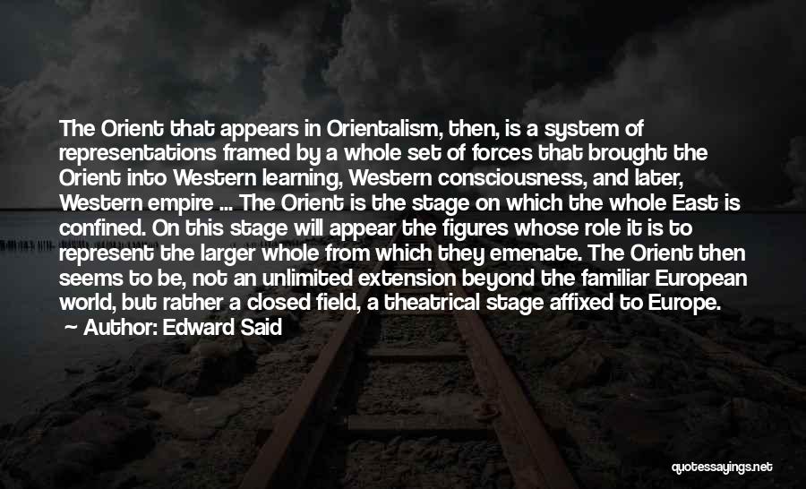 Edward Said Quotes: The Orient That Appears In Orientalism, Then, Is A System Of Representations Framed By A Whole Set Of Forces That