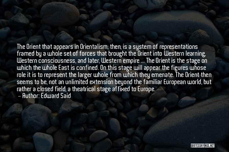 Edward Said Quotes: The Orient That Appears In Orientalism, Then, Is A System Of Representations Framed By A Whole Set Of Forces That