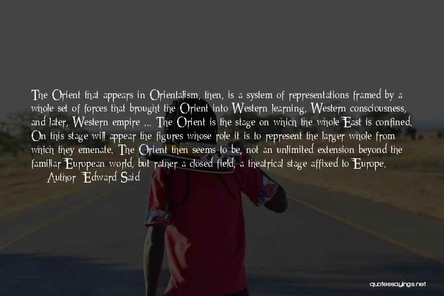 Edward Said Quotes: The Orient That Appears In Orientalism, Then, Is A System Of Representations Framed By A Whole Set Of Forces That