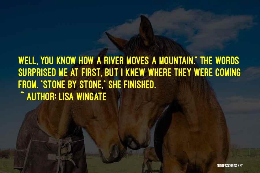 Lisa Wingate Quotes: Well, You Know How A River Moves A Mountain. The Words Surprised Me At First, But I Knew Where They