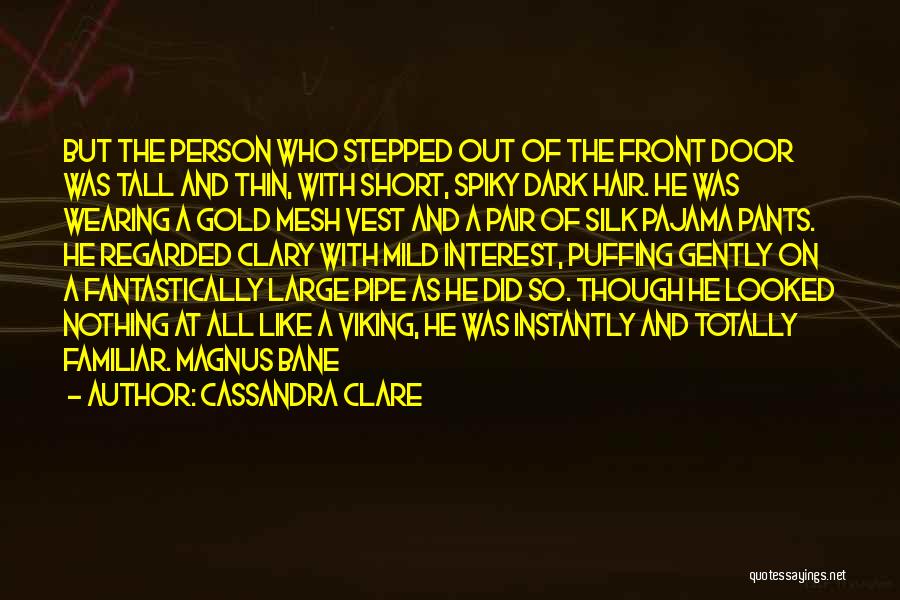 Cassandra Clare Quotes: But The Person Who Stepped Out Of The Front Door Was Tall And Thin, With Short, Spiky Dark Hair. He