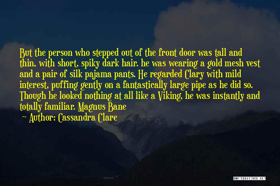 Cassandra Clare Quotes: But The Person Who Stepped Out Of The Front Door Was Tall And Thin, With Short, Spiky Dark Hair. He