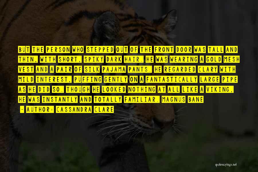 Cassandra Clare Quotes: But The Person Who Stepped Out Of The Front Door Was Tall And Thin, With Short, Spiky Dark Hair. He
