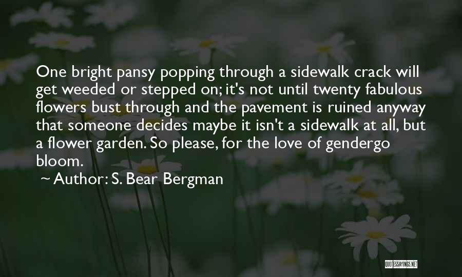 S. Bear Bergman Quotes: One Bright Pansy Popping Through A Sidewalk Crack Will Get Weeded Or Stepped On; It's Not Until Twenty Fabulous Flowers