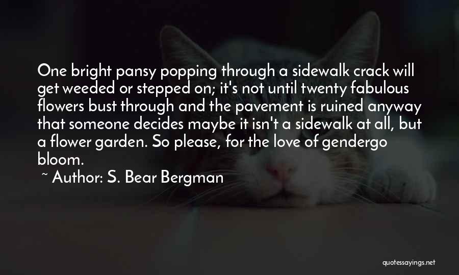 S. Bear Bergman Quotes: One Bright Pansy Popping Through A Sidewalk Crack Will Get Weeded Or Stepped On; It's Not Until Twenty Fabulous Flowers