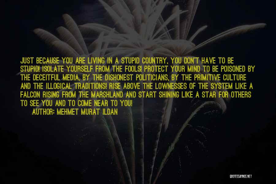 Mehmet Murat Ildan Quotes: Just Because You Are Living In A Stupid Country, You Don't Have To Be Stupid! Isolate Yourself From The Fools!