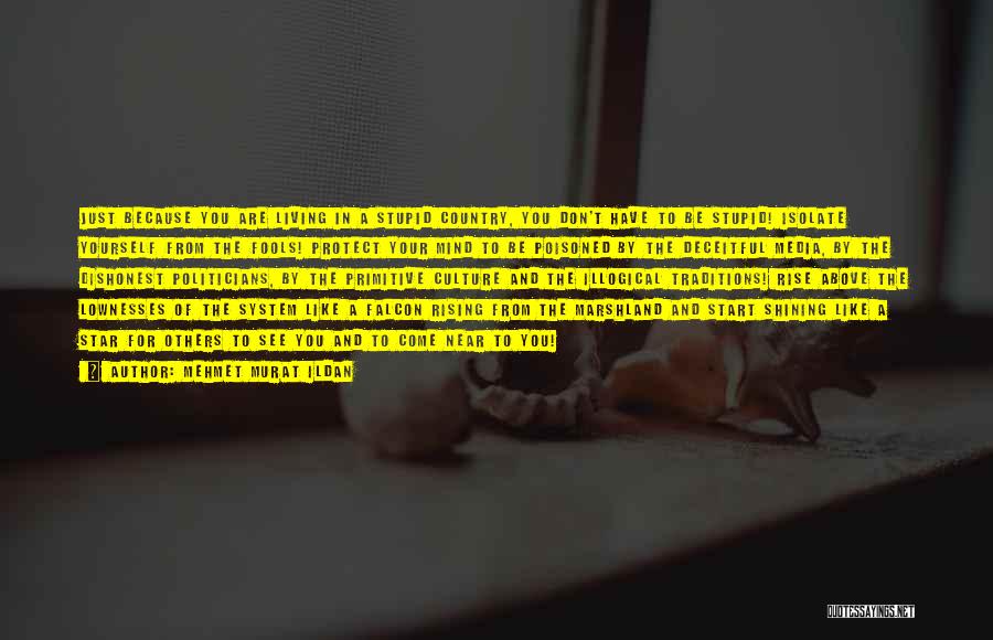 Mehmet Murat Ildan Quotes: Just Because You Are Living In A Stupid Country, You Don't Have To Be Stupid! Isolate Yourself From The Fools!