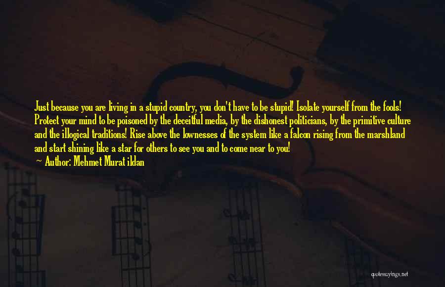 Mehmet Murat Ildan Quotes: Just Because You Are Living In A Stupid Country, You Don't Have To Be Stupid! Isolate Yourself From The Fools!