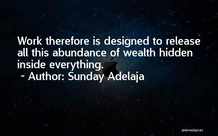 Sunday Adelaja Quotes: Work Therefore Is Designed To Release All This Abundance Of Wealth Hidden Inside Everything.