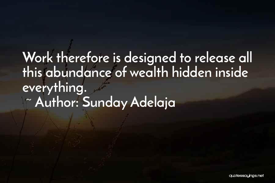 Sunday Adelaja Quotes: Work Therefore Is Designed To Release All This Abundance Of Wealth Hidden Inside Everything.