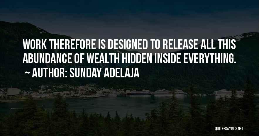 Sunday Adelaja Quotes: Work Therefore Is Designed To Release All This Abundance Of Wealth Hidden Inside Everything.