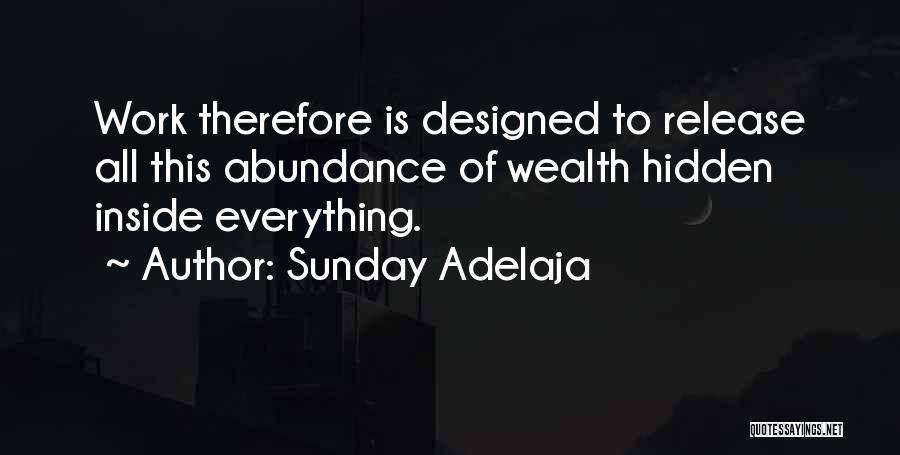 Sunday Adelaja Quotes: Work Therefore Is Designed To Release All This Abundance Of Wealth Hidden Inside Everything.