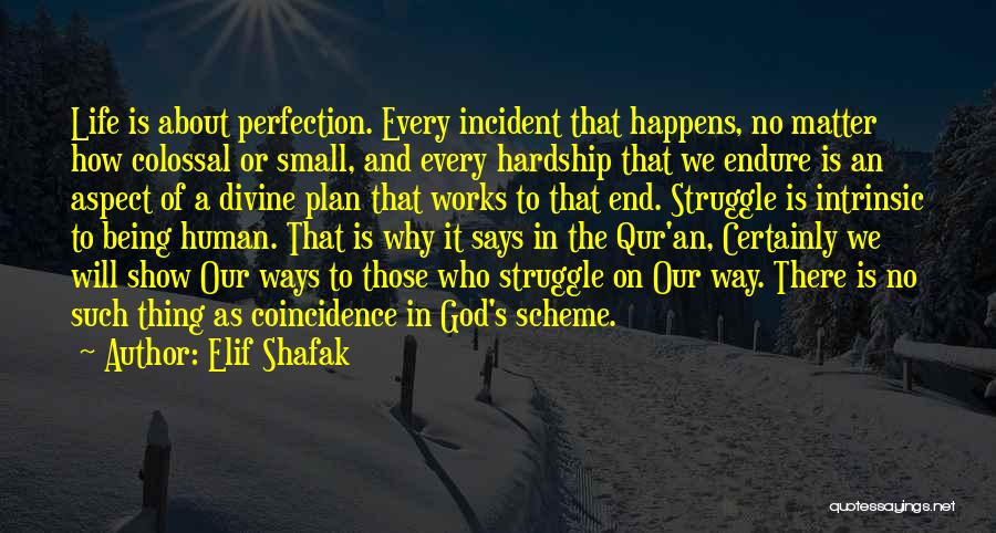 Elif Shafak Quotes: Life Is About Perfection. Every Incident That Happens, No Matter How Colossal Or Small, And Every Hardship That We Endure