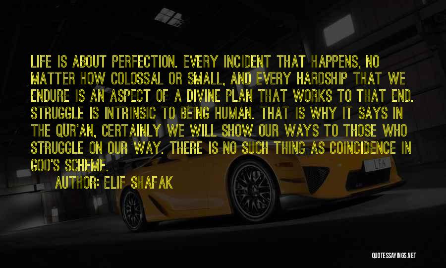 Elif Shafak Quotes: Life Is About Perfection. Every Incident That Happens, No Matter How Colossal Or Small, And Every Hardship That We Endure