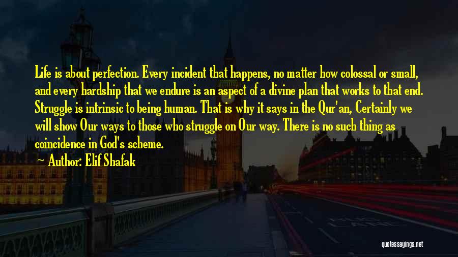 Elif Shafak Quotes: Life Is About Perfection. Every Incident That Happens, No Matter How Colossal Or Small, And Every Hardship That We Endure