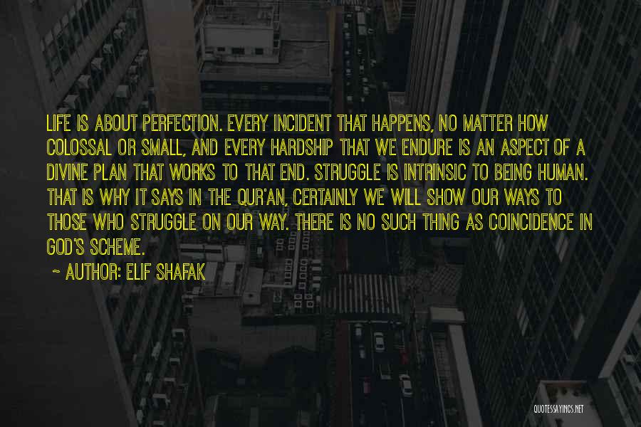 Elif Shafak Quotes: Life Is About Perfection. Every Incident That Happens, No Matter How Colossal Or Small, And Every Hardship That We Endure