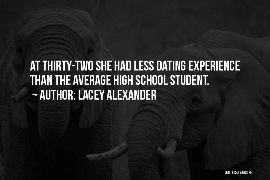 Lacey Alexander Quotes: At Thirty-two She Had Less Dating Experience Than The Average High School Student.