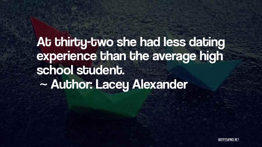 Lacey Alexander Quotes: At Thirty-two She Had Less Dating Experience Than The Average High School Student.
