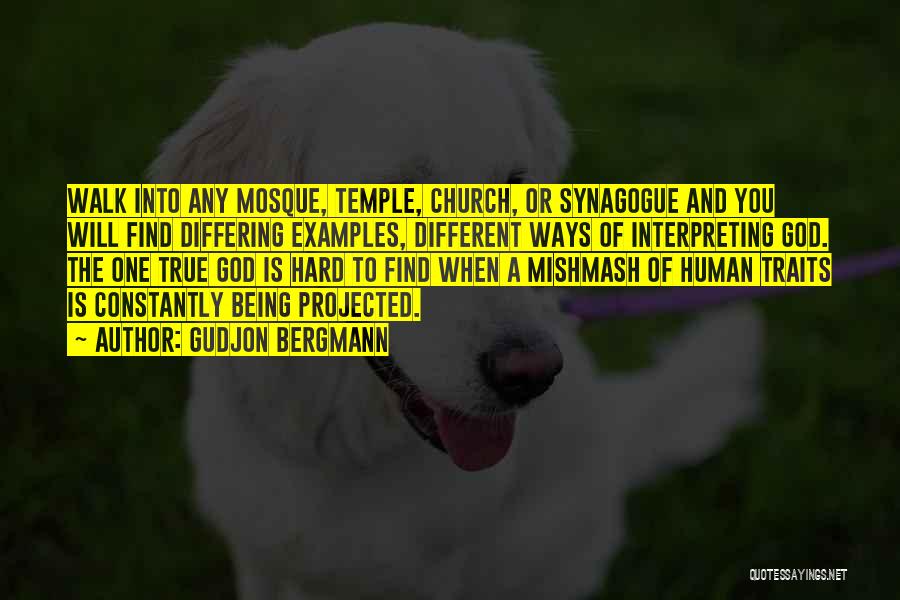 Gudjon Bergmann Quotes: Walk Into Any Mosque, Temple, Church, Or Synagogue And You Will Find Differing Examples, Different Ways Of Interpreting God. The