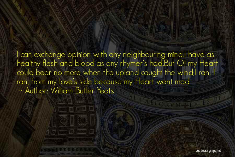 William Butler Yeats Quotes: I Can Exchange Opinion With Any Neighbouring Mind,i Have As Healthy Flesh And Blood As Any Rhymer's Had,but O! My