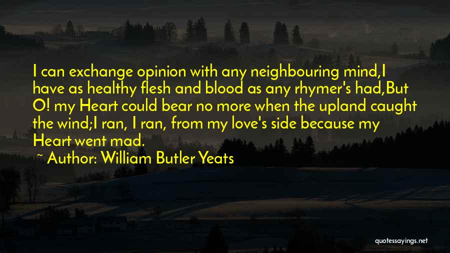 William Butler Yeats Quotes: I Can Exchange Opinion With Any Neighbouring Mind,i Have As Healthy Flesh And Blood As Any Rhymer's Had,but O! My