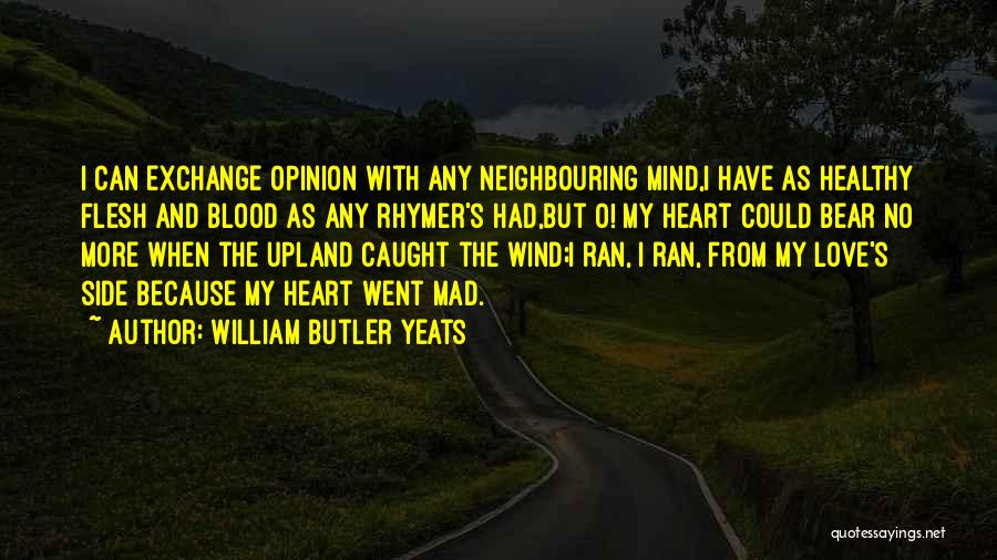 William Butler Yeats Quotes: I Can Exchange Opinion With Any Neighbouring Mind,i Have As Healthy Flesh And Blood As Any Rhymer's Had,but O! My