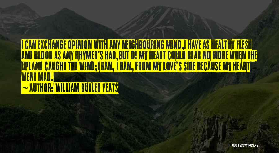 William Butler Yeats Quotes: I Can Exchange Opinion With Any Neighbouring Mind,i Have As Healthy Flesh And Blood As Any Rhymer's Had,but O! My