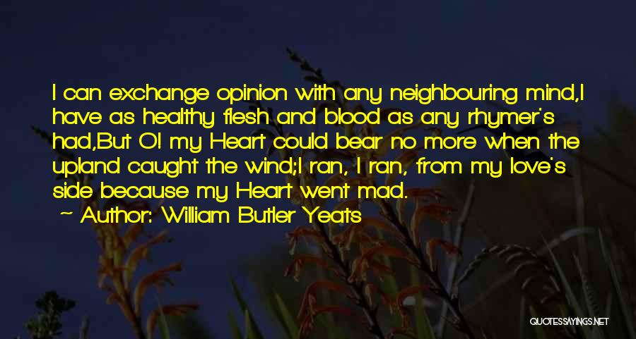 William Butler Yeats Quotes: I Can Exchange Opinion With Any Neighbouring Mind,i Have As Healthy Flesh And Blood As Any Rhymer's Had,but O! My