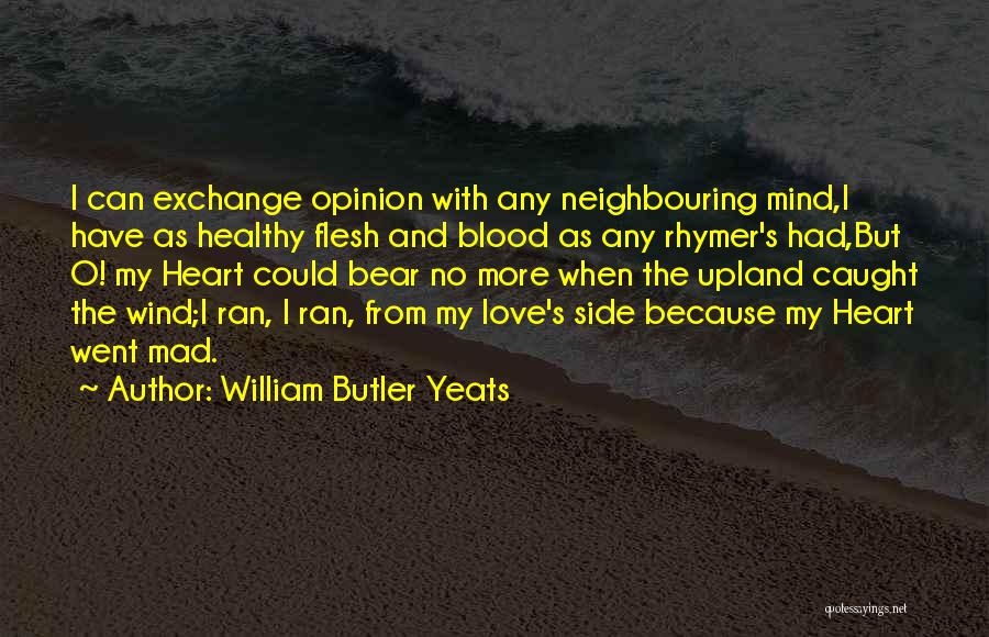 William Butler Yeats Quotes: I Can Exchange Opinion With Any Neighbouring Mind,i Have As Healthy Flesh And Blood As Any Rhymer's Had,but O! My