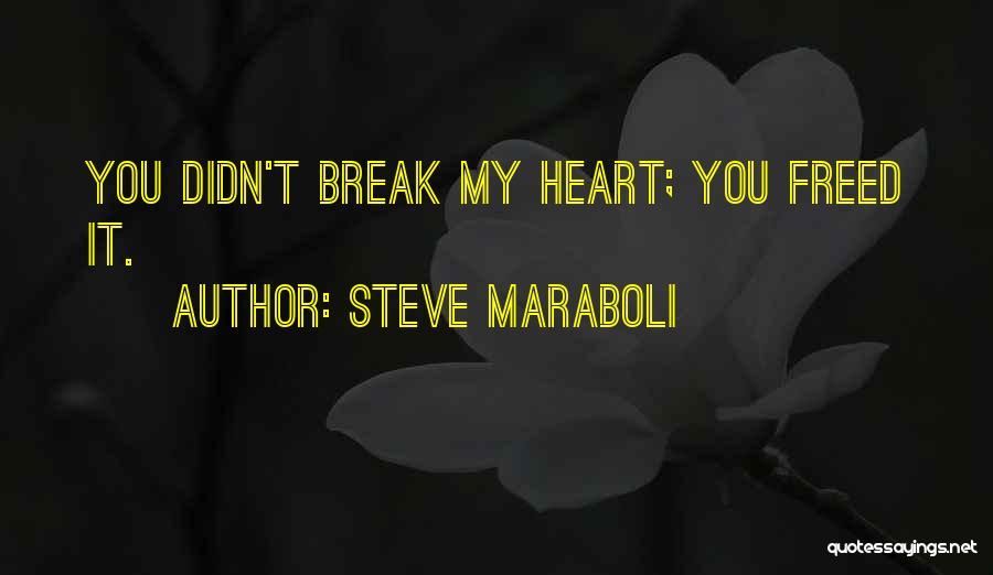 Steve Maraboli Quotes: You Didn't Break My Heart; You Freed It.
