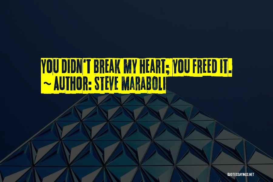 Steve Maraboli Quotes: You Didn't Break My Heart; You Freed It.