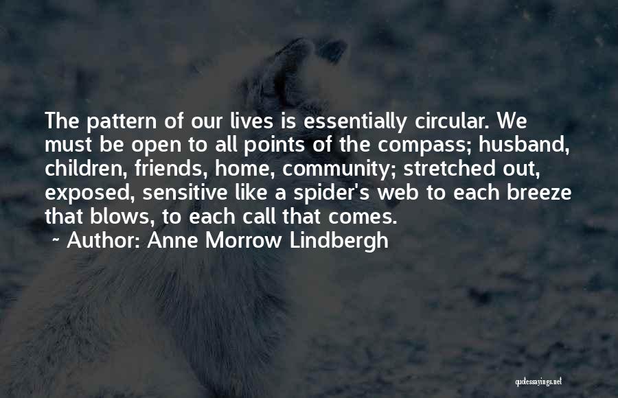 Anne Morrow Lindbergh Quotes: The Pattern Of Our Lives Is Essentially Circular. We Must Be Open To All Points Of The Compass; Husband, Children,