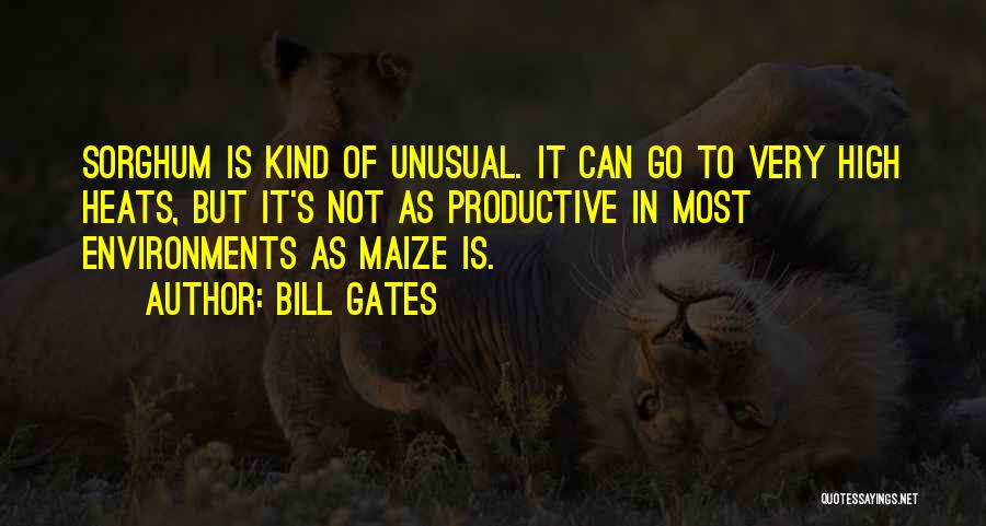 Bill Gates Quotes: Sorghum Is Kind Of Unusual. It Can Go To Very High Heats, But It's Not As Productive In Most Environments