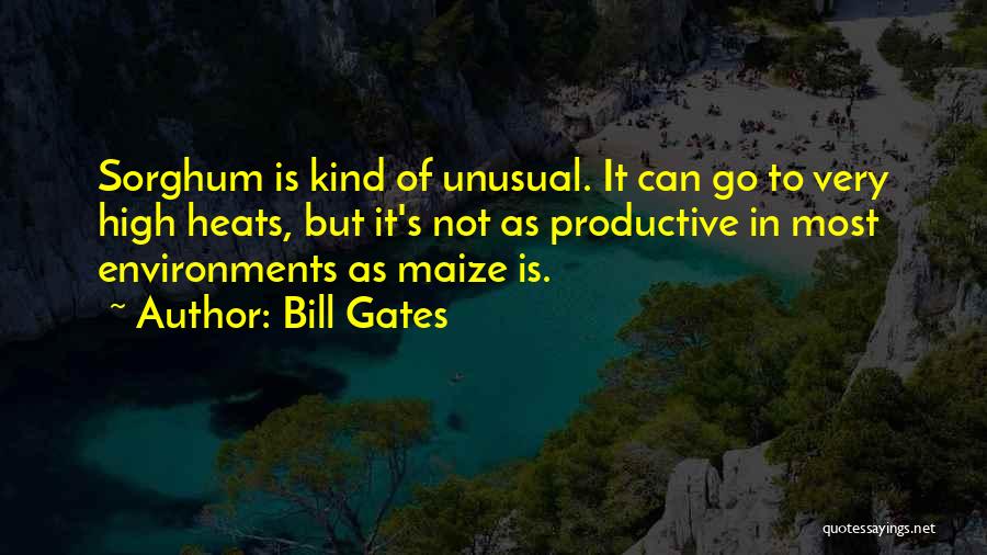 Bill Gates Quotes: Sorghum Is Kind Of Unusual. It Can Go To Very High Heats, But It's Not As Productive In Most Environments