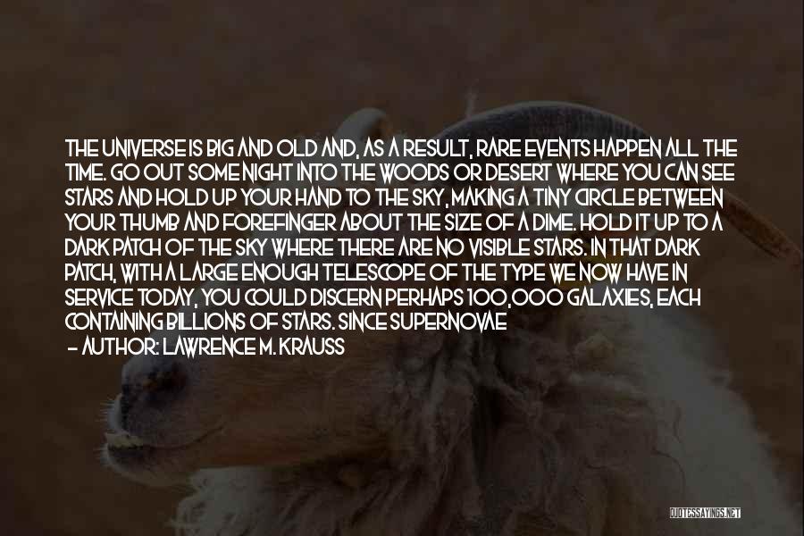 Lawrence M. Krauss Quotes: The Universe Is Big And Old And, As A Result, Rare Events Happen All The Time. Go Out Some Night