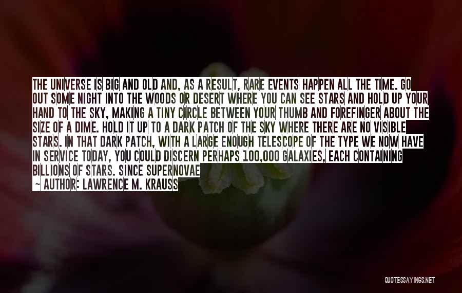 Lawrence M. Krauss Quotes: The Universe Is Big And Old And, As A Result, Rare Events Happen All The Time. Go Out Some Night