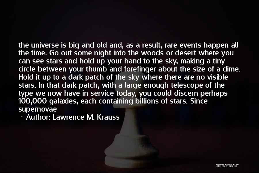 Lawrence M. Krauss Quotes: The Universe Is Big And Old And, As A Result, Rare Events Happen All The Time. Go Out Some Night