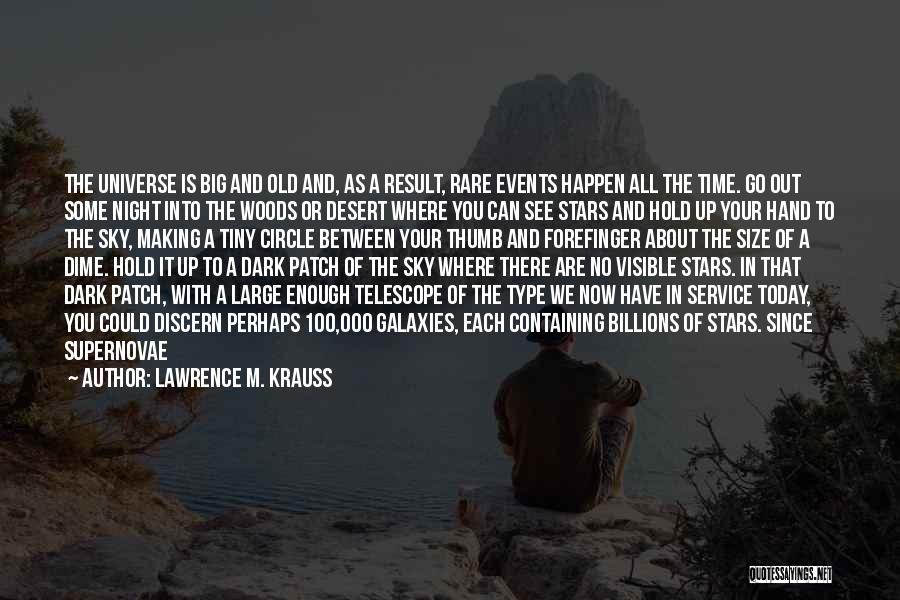 Lawrence M. Krauss Quotes: The Universe Is Big And Old And, As A Result, Rare Events Happen All The Time. Go Out Some Night