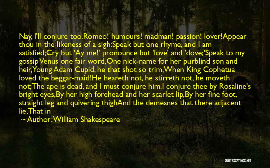 William Shakespeare Quotes: Nay, I'll Conjure Too.romeo! Humours! Madman! Passion! Lover!appear Thou In The Likeness Of A Sigh:speak But One Rhyme, And I