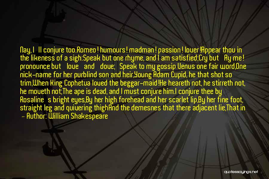 William Shakespeare Quotes: Nay, I'll Conjure Too.romeo! Humours! Madman! Passion! Lover!appear Thou In The Likeness Of A Sigh:speak But One Rhyme, And I